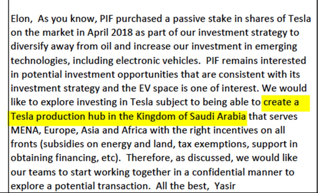 Elon Musk Saudi Arabia texts
