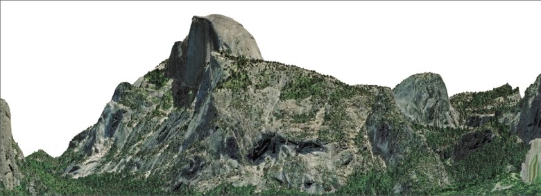 Lidar image showing Half Dome and its surroundings in Yosemite National Park