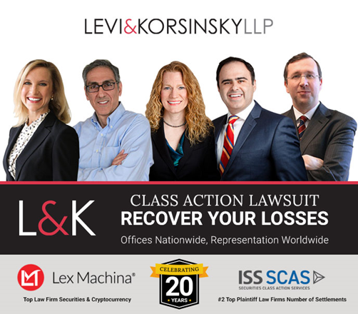 Levi & Korsinsky, LLP, Wednesday, April 20, 2022, Press release picture