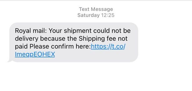 The scam text one person received