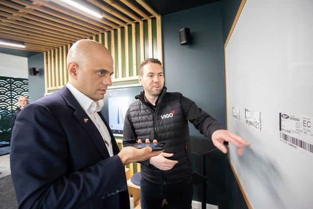 Health secretary and Bromsgrove MP Sajid Javid officially opened Vigo Software's new offices