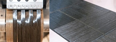 fiber optic sensor placed into laminate using AFP machine