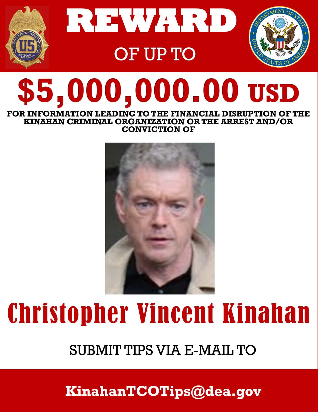 The Kinahans are now wanted by the US Drug Enforcement Agencies