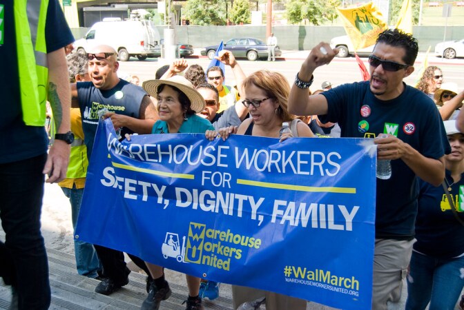 Warehouse Workers United protest included a march to protest poor labor practices of logistics, 2012.