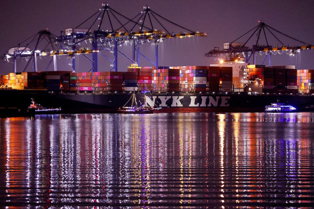 Shipping ports.