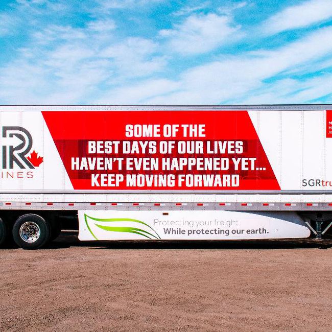 SGR Truck Lines is planning to wrap a few more trailers with inspirational quotes after hearing a positive response from the first one.