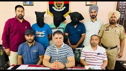 Three men who were arrested with drugs in Ludhiana on Sunday. (HT Photo)