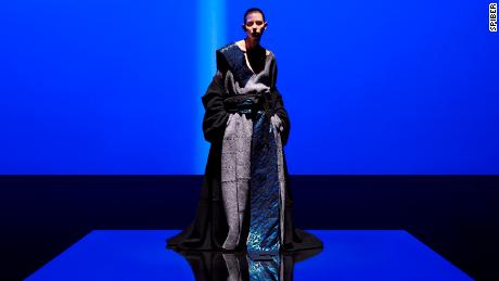 In 2021, fashion designer Yuima Nakazato showcased a collection at Paris Fashion Week Haute Couture that featured a blue, shiny textile made from Brewed Protein fibers and silk.