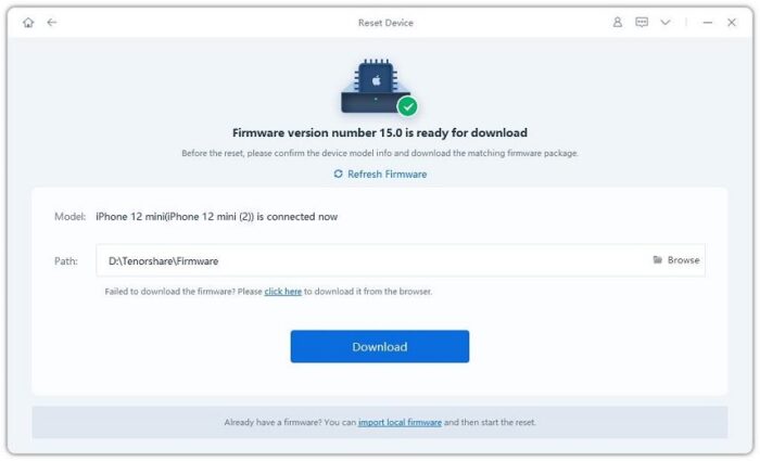 download firmware to factory reiboot