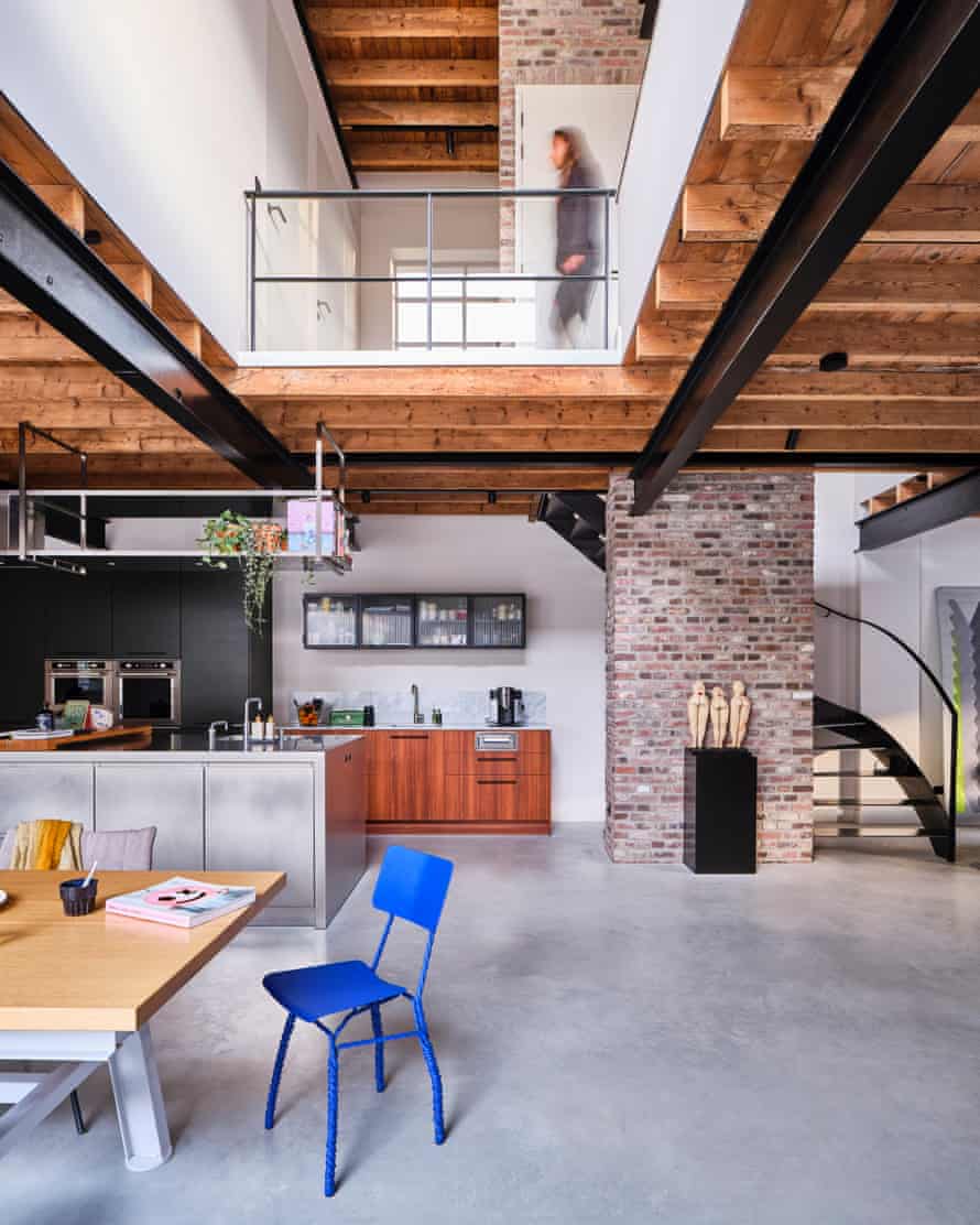 Open to ideas: steel units in the kitchen.
