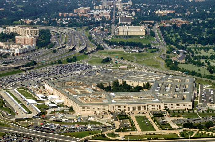 An aerial view of the Pentagon.