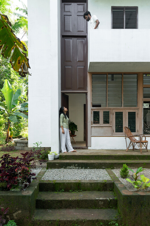 A Home Leftover / Ego Design Studio - Exterior Photography, Windows, Door, Stairs, Facade, Bench, Courtyard