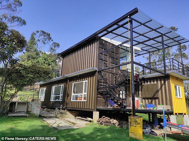 At first friends reacted with disbelief to Fiona's unusual plans and said it would be impossible to even get the 40ft shipping containers to the site.