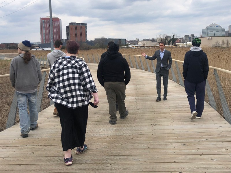 As part of the Green Infrastructure internship, the students got to visit the South Wilmington Wetlands Park which is an urban example of green infrastructure at a large scale. The park treats storm water from the South Wilmington community and is also an amenity for the community. As part of the Green Infrastructure internship, the students got to visit the South Wilmington Wetlands Park which is an urban example of green infrastructure at a large scale. The park treats storm water from the South Wilmington community and is also an amenity for the community.