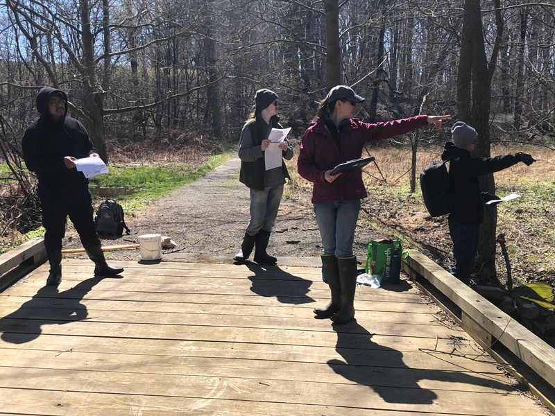 As part of the Green Infrastructure internship, the students visited the Delaware Nature Society where they learned about sustainable farming and did water quality monitoring. As part of the Green Infrastructure internship, the students visited the Delaware Nature Society where they learned about sustainable farming and did water quality monitoring.