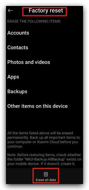 Factory Reset Android from Settings