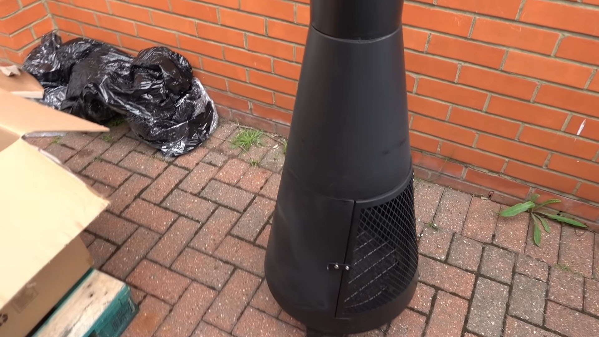 The garden wood burner had some damage