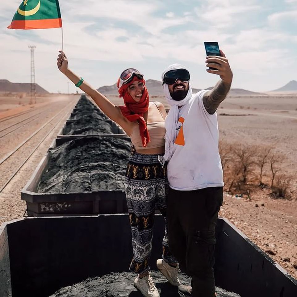 Before the journey the pair snapped a selfie during the day where temperatures hit more than 45 degrees Celsius