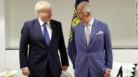 UK Prime Minister Boris Johnson and Prince Charles attend the CHOGM opening ceremony in Kigali.
