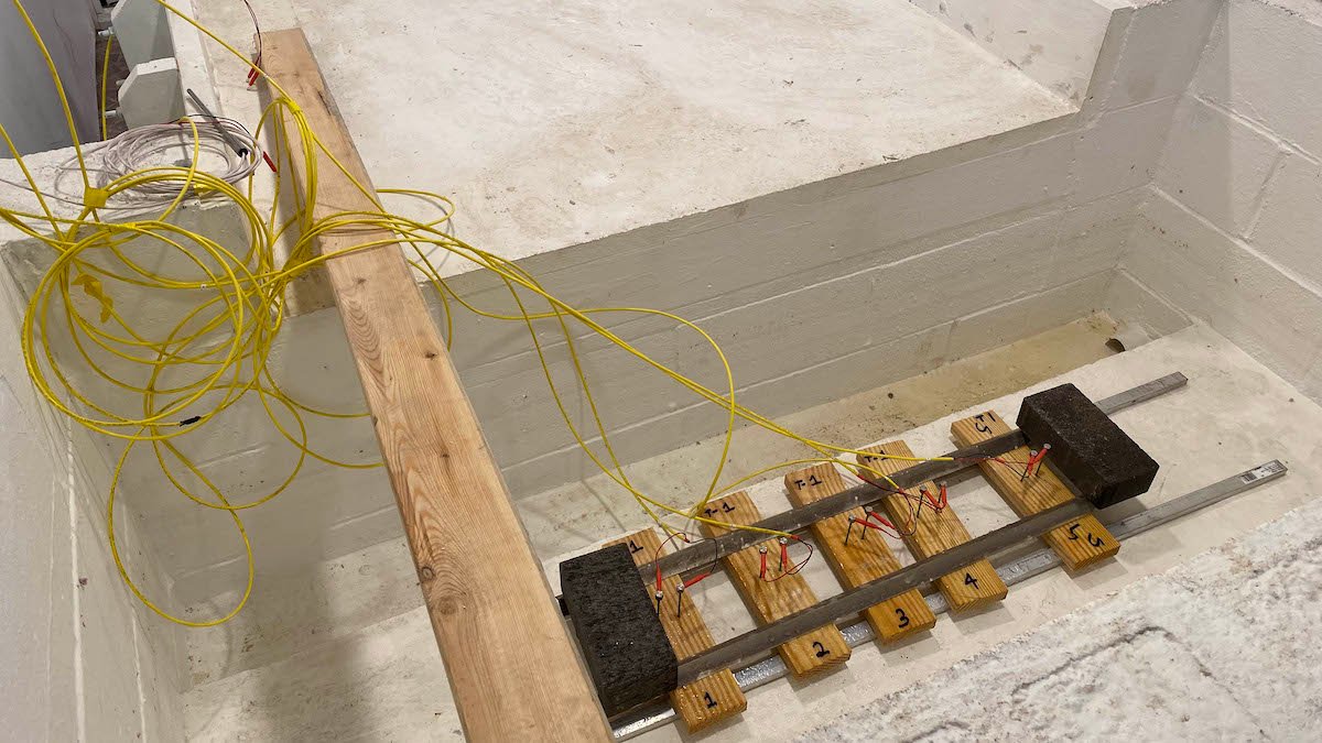 The centerpiece of Building Resilient Solutions' new lab in downtown Suffolk. The group is currently testing which wood sample fares best in flooding, humidity and more.