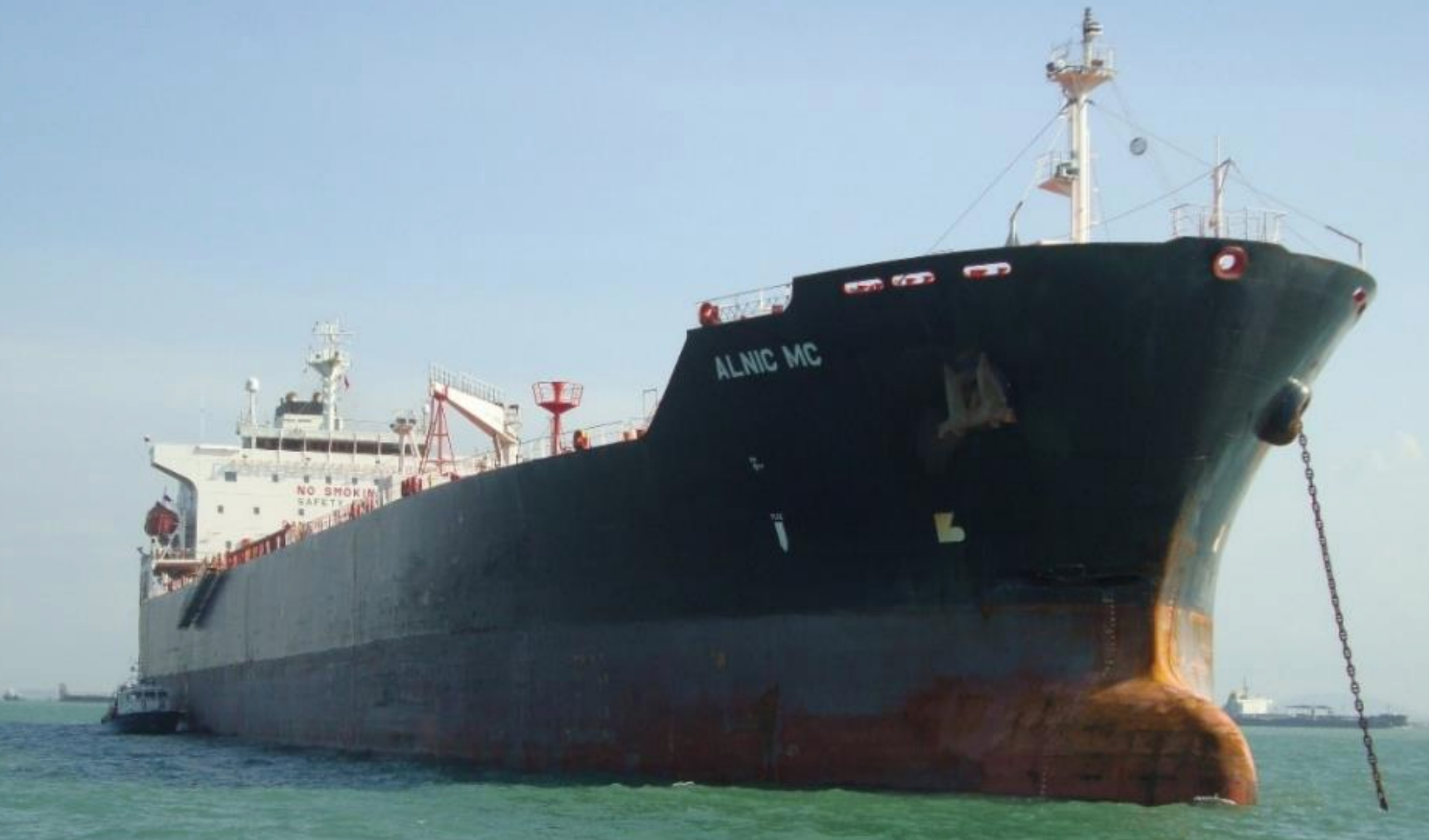Alnic MC, Liberian registered chemical tanker with a bulbous bow