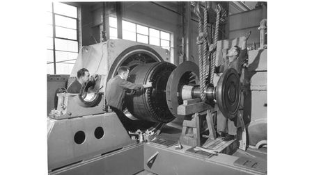 Engineers working at Laurence, Scott and Electromotors Ltd, 23rd June, 1962. 