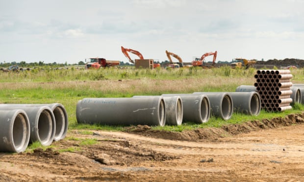 Construction work at Northstowe, north-west of Cambridge.