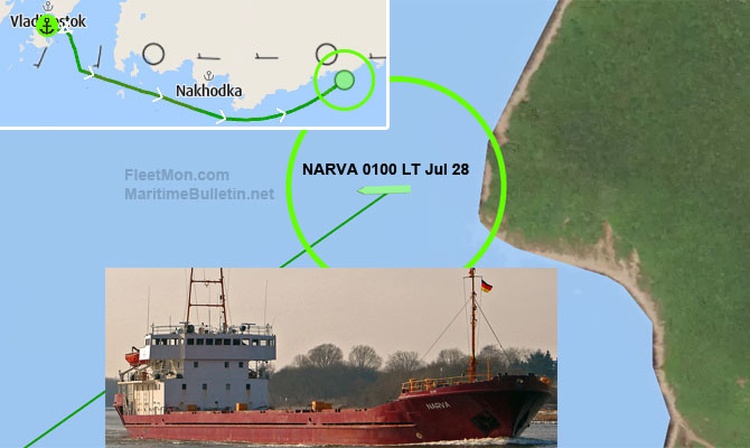 General cargo ship aground, Primorye, Russia, Japan sea