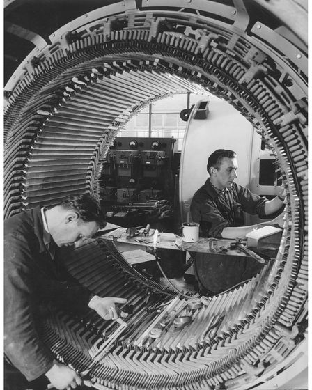 Engineers at work in 1962 at Laurence, Scott and Electromotors of Norwich, 23rd February, 1962.
