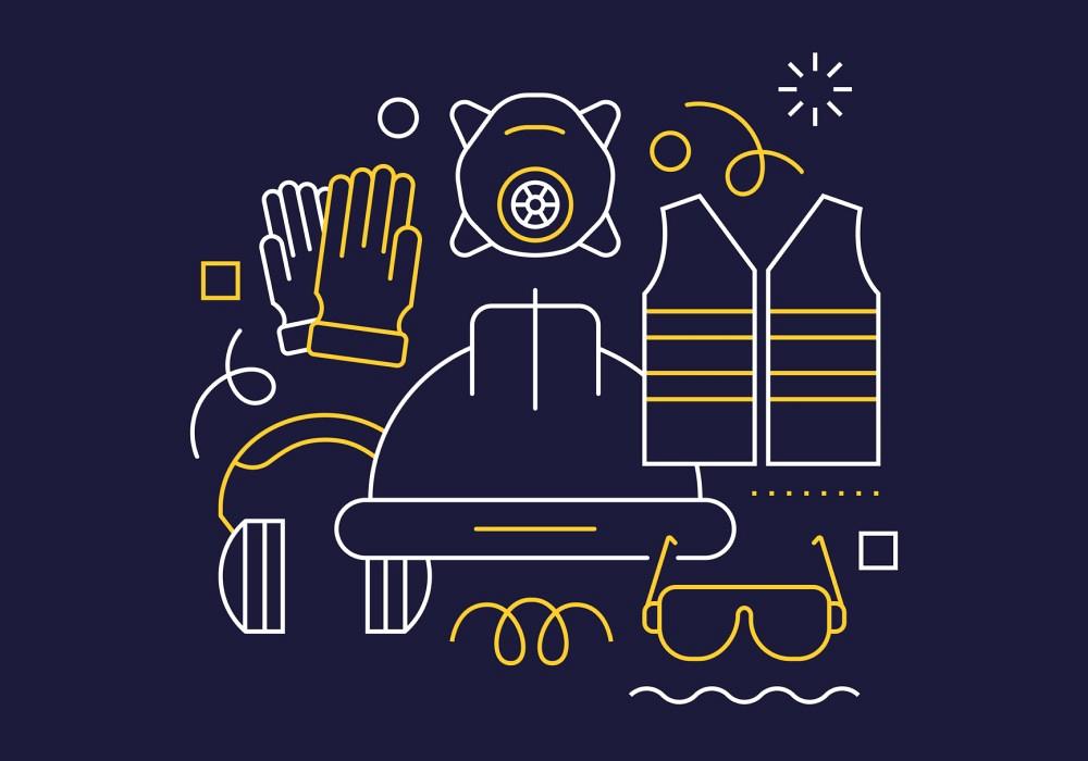 Illustration of factory safety equipment