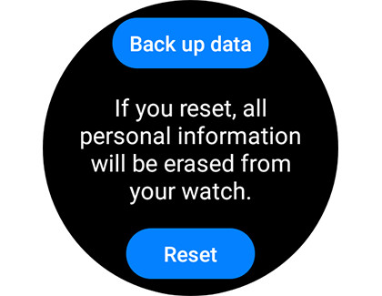 reset warning from samsung watch
