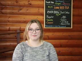 Makenna Caron stands in the bakery at Cookies on Call in Meadow Lake, Sask. The community has a vibrant bakery scene. But rising costs, supply chain woes and changing behaviors due to COVID are putting pressure on local shops. (Julia Peterson/Saskatoon StarPhoenix)