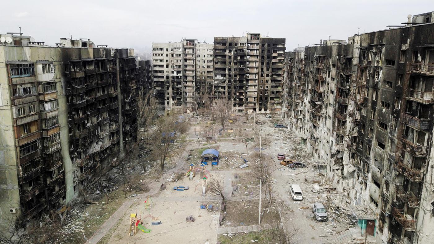 The magnitude of damage resulting from the ongoing conflict in Ukraine is immense and still increasing. Whole cities – like Mariupol – are being razed to the ground. Pictured: City of Mariupol © CNN