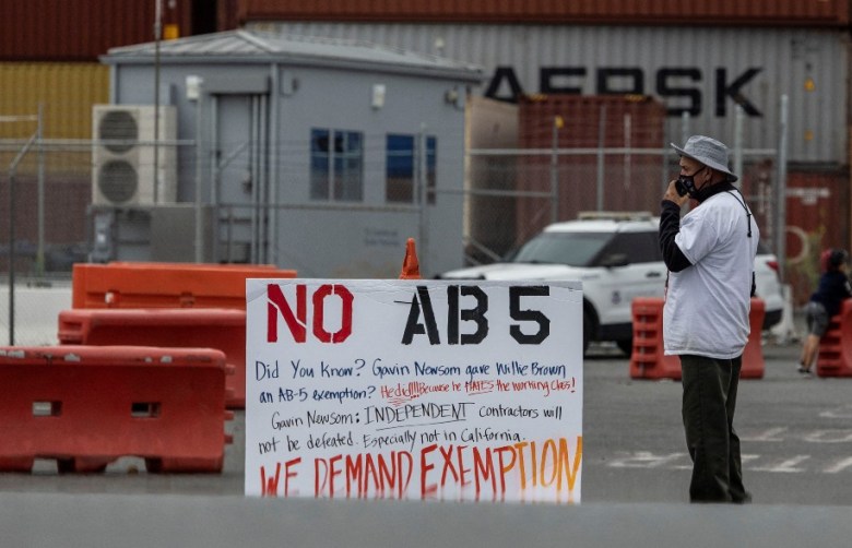 AB 5 protest