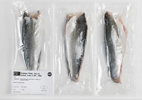 Sysco Speciality Group seabass fillet, skin on, scaled, bone in