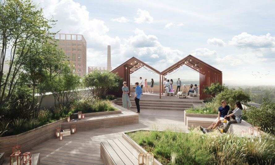 One of the rooftops with green gardens and places to sit