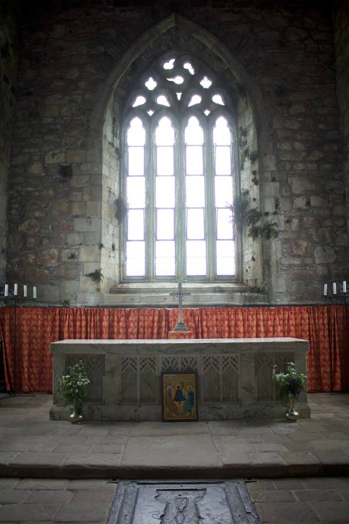 The altar inside Iona Abbey