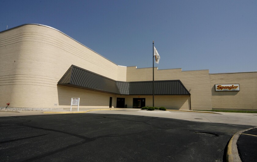 An exterior view of Spangler Candy Company in Bryan, Ohio.