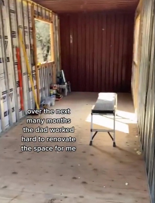 Her boss decided to buy a shipping container and transform it into her bedroom in the garden