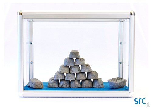 First commercial production of metal ingots in Canada. (CNW Group/Saskatchewan Research Council) First commercial production of metal ingots in Canada. (CNW Group/Saskatchewan Research Council)