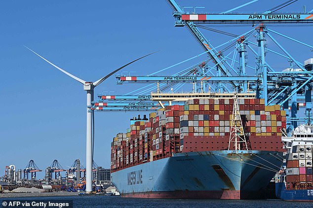 Global shipping giant Maersk is predicting annual profits of £25billion - up £10billion on previous estimates amid a spike in prices