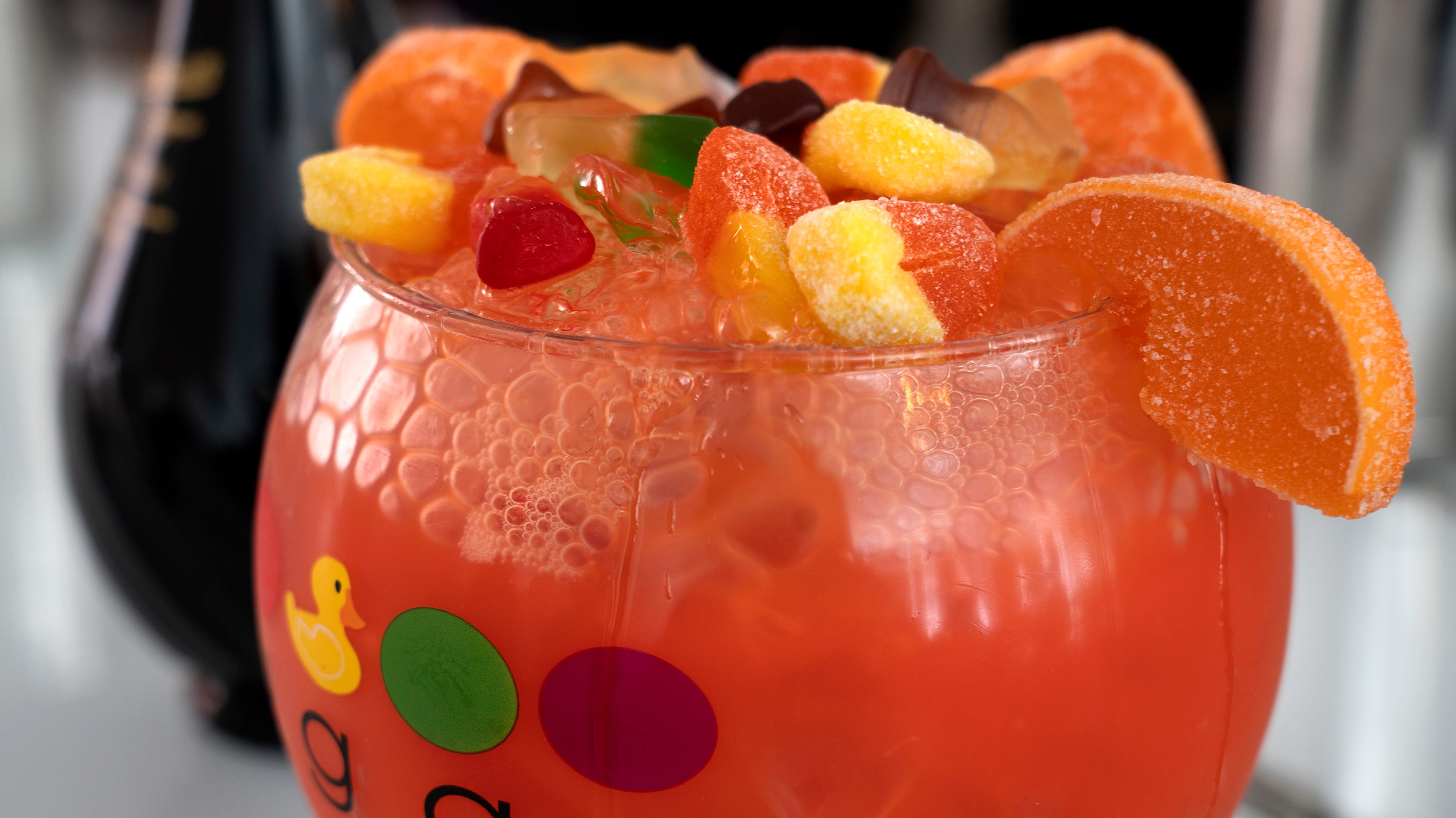 The Candy Shop drink bubbles at Sugar Factory during opening weekend Saturday, April 16, 2022 in downtown Indianapolis.