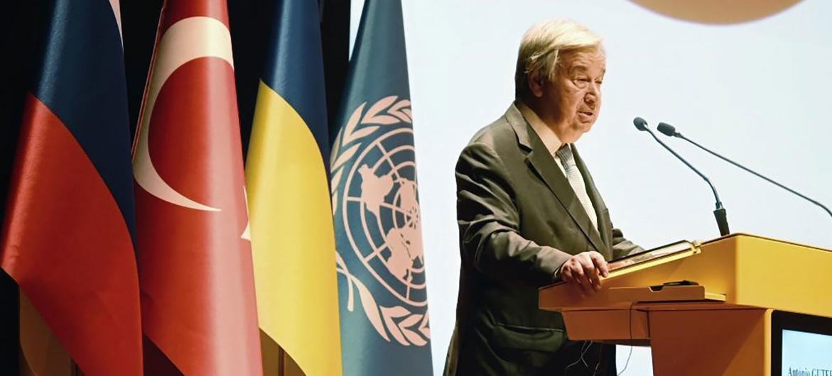 UN Secretary-General makes remarks at the Joint Coordination Centre in Istanbul, Turkey.