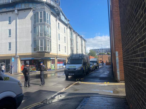 Swindon Advertiser: Police activity outside their illegal discovery