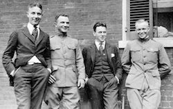 William Stuhler, Major Brett, Paul V. Robinson and Lt. Col. Dwight D. Eisenhower in Columbiana, Ohio. (Photo: Eisenhower Presidential Library)