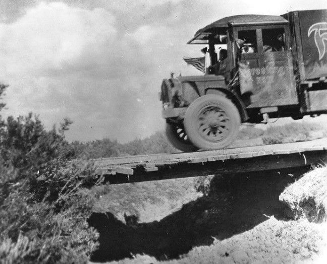 Lt. Col. Eisenhower hand-wrote on this photo: “Hoping it will hold.” (Photo: Eisenhower Presidential Library)