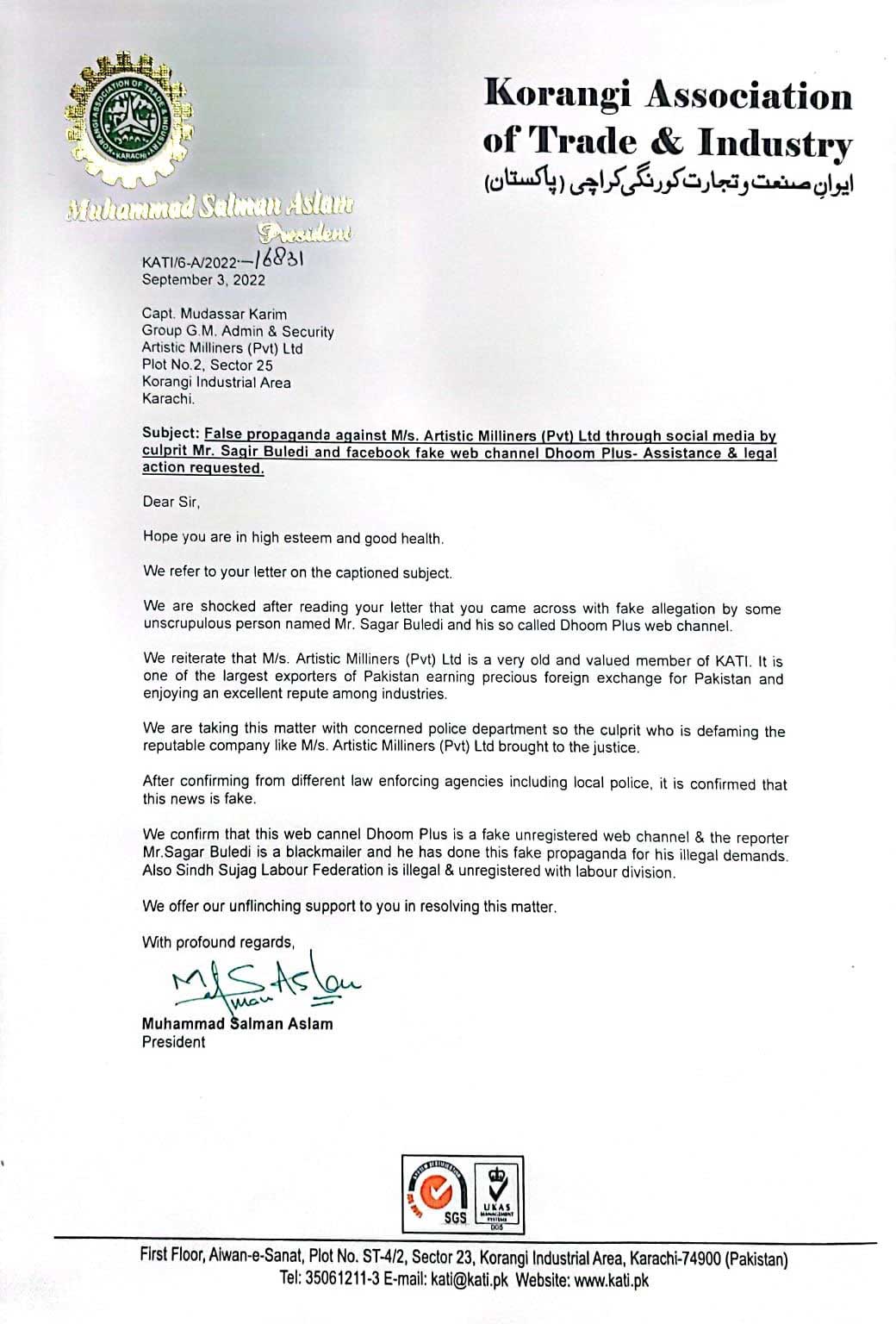 Karachi police term Korangi textile factory rape reports fake, baseless