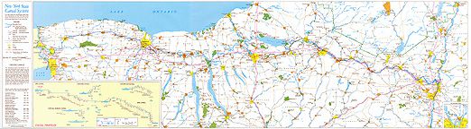 The New York State Canal System from: New York State Canals recreational map and guide.   (Image: New York State Canal Corporation, 1987)