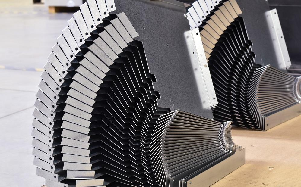 metal parts in metal fabrication shop