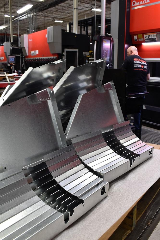 metal parts in metal fabrication shop